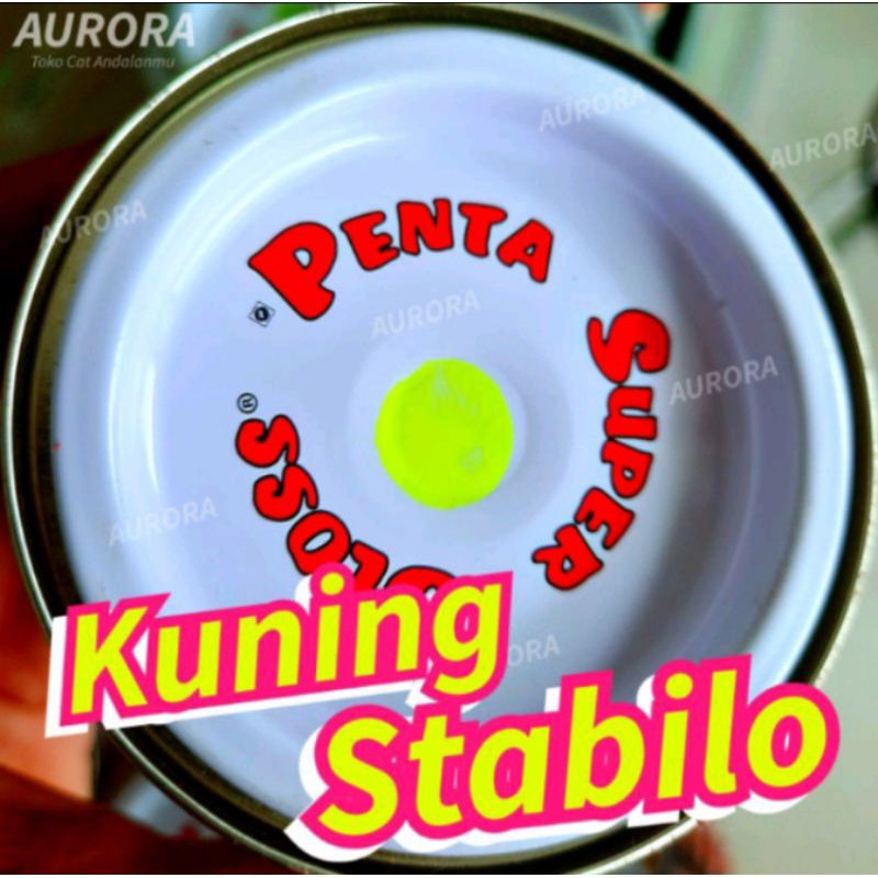 Cat Kuning Stabilo 5860-12086 Penta Super Gloss Fluorent Yellow Cerah Original