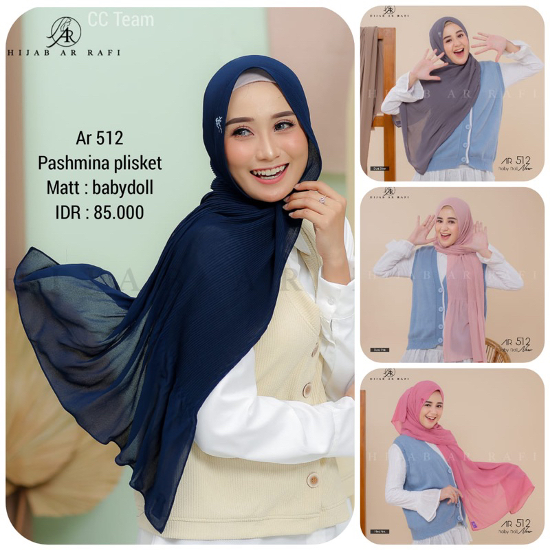 Ar Rafi Hijab Pashmina Plisket Ar 512