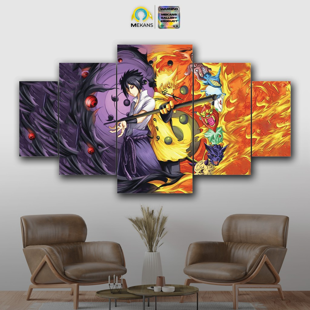 Pajangan dinding gambar Sasuke Naruto 1 set poster kayu aksesoris dekorasi kamar anime terbaru