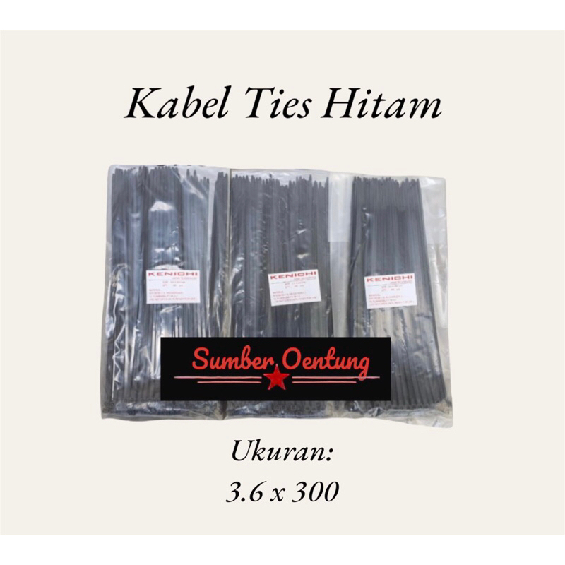 

Kabel Ties 3.6 x 300MM ( 30CM ) Hitam