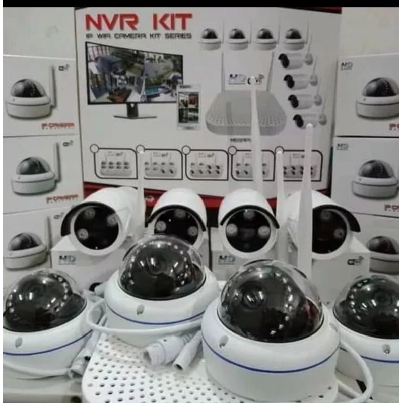 PAKET CCTV NVR KIT WIRELESS 10CH 10 7 orang melihat barang ini CAMERA INDOOR OUTDOOR 5MP+HDD 2TB