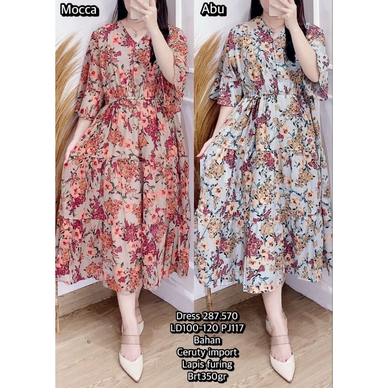 NEW Dress Ceruty Bunga 287.570 /ld 100-120