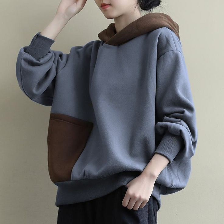 SIDE POCKET HOODIE SWEATER OVERSIZE WANITA KOREAN STYLE TERBARU - FLEECE TEBAL