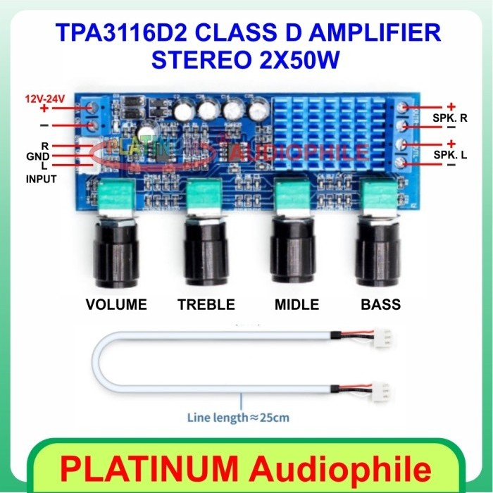 AEBDG XH-M577 TPA3116D2 High Power Tone DC12-24V Stereo 2x80W Amplifier Board / TPA3116 Amplifier Cl