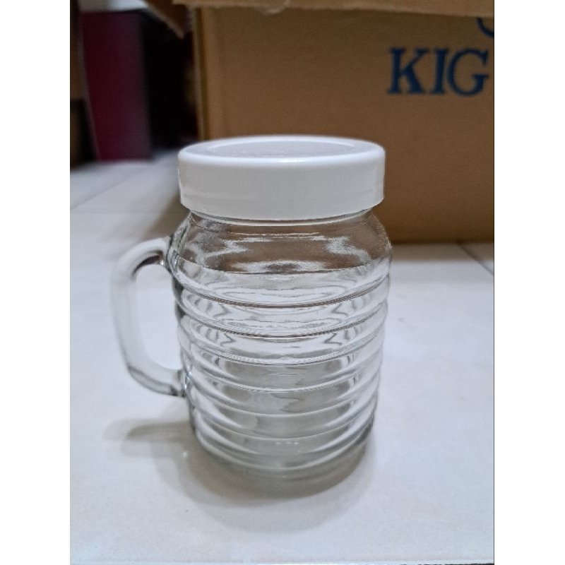 Gelas Jar Kaca Motif Ulir / Gelas Teh / Gelas Mug / Drink Jar