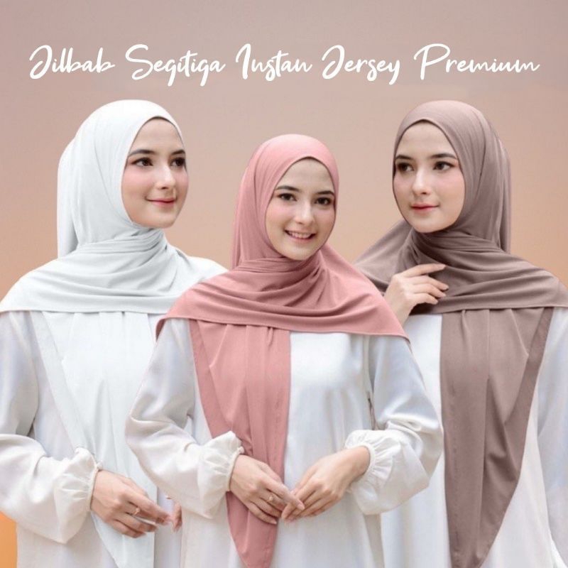 Jilbab Segitiga Instan Jersey Premium