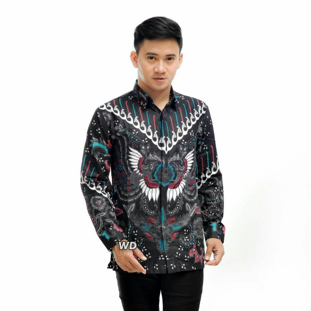 Baju batik Pria Slimfit Big Size M L XL XXL Atasan Kemeja Batik Lengan Panjang Original