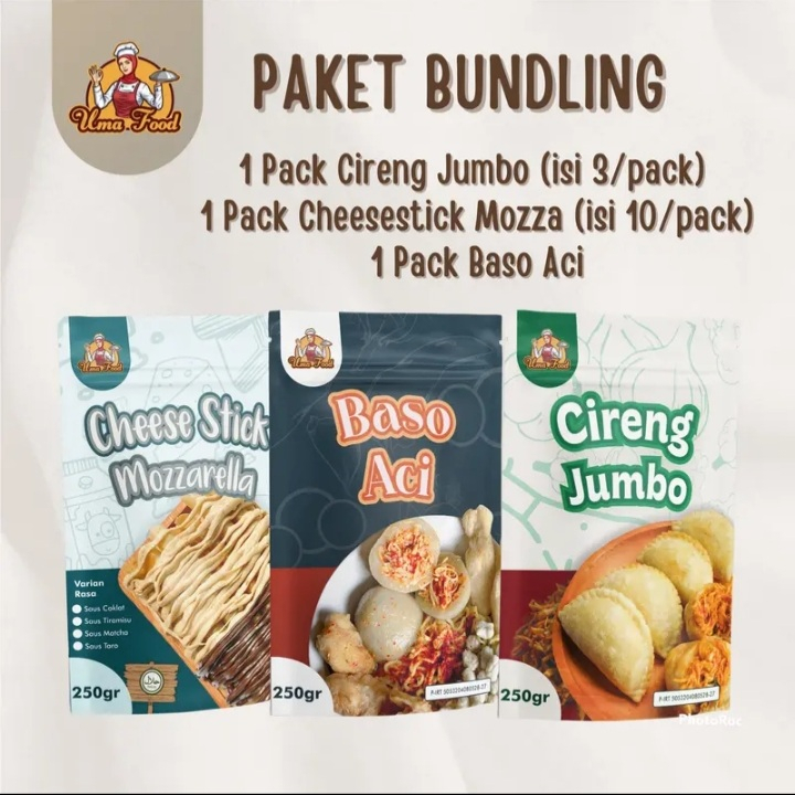 

PAKET BUNDLING cireng jumbo cheesestick moza baso aci