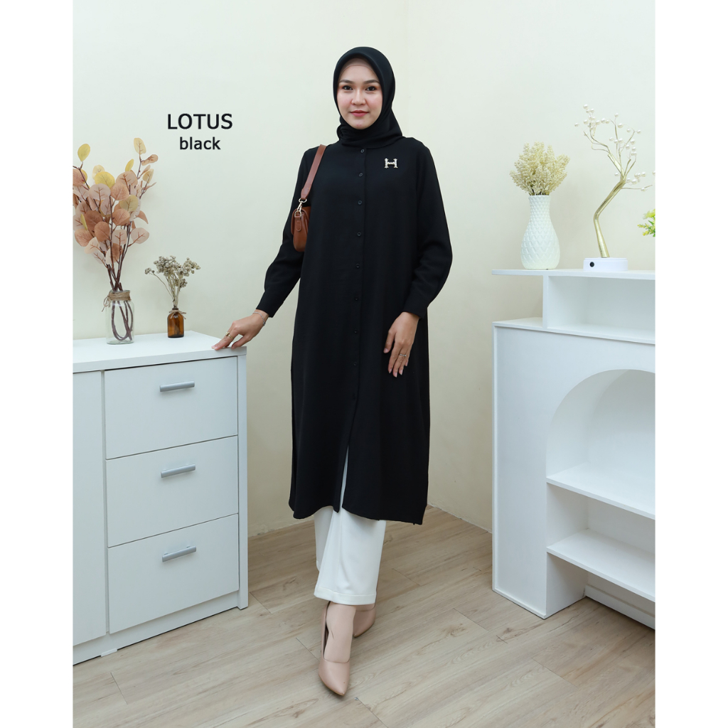 LOTUS Midi Dress- Pakaian Wanita Terbaru by Hijab Mamah icis