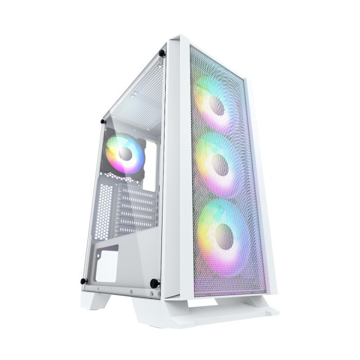 Casing INFINITY NEBULA V4 WHITE Tempered Glass - ATX, mATX Gaming Case