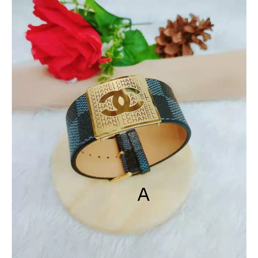 Titanium Gelang Kulit Perhiasan Fashion CC A/B 3504