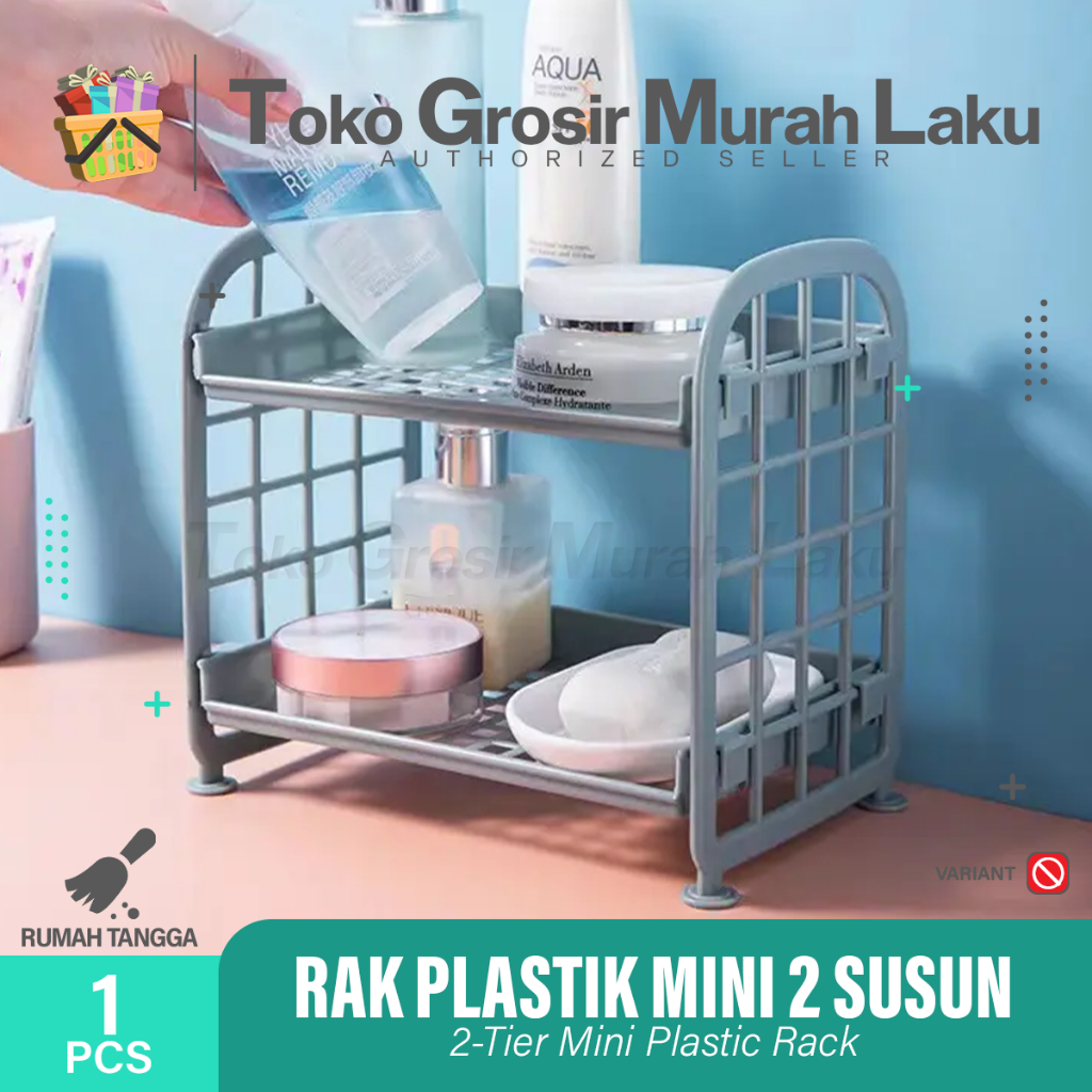 RAK SUSUN PLASTIK 2 TINGKAT / RAK SUSUN MINI PORTABLE MULTI FUNGSI