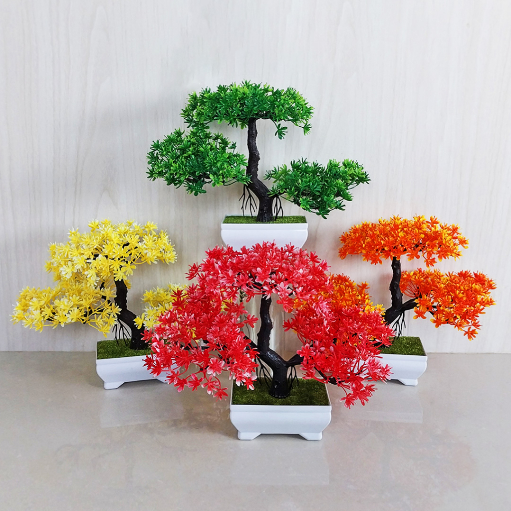 Pot Tanaman Bunga Hias Plastik Tanaman Bonsai Dekorasi Rumah Artificial Flowers Ornamen Tanaman Palsu Bunga Hias PBP01