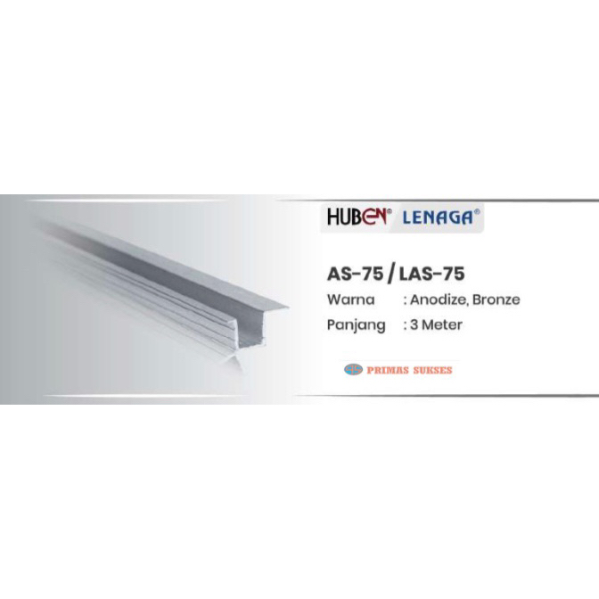 Rel Sliding Huben AS75 Lemari Pintu Geser Pasangan Roda SD75