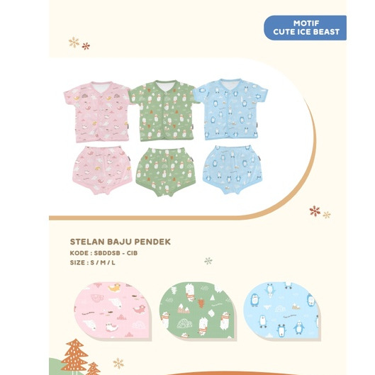 FLUFFY SETELAN MOTIF CUTE ICE BEAST / SETELAN BAYI DAN ANAK