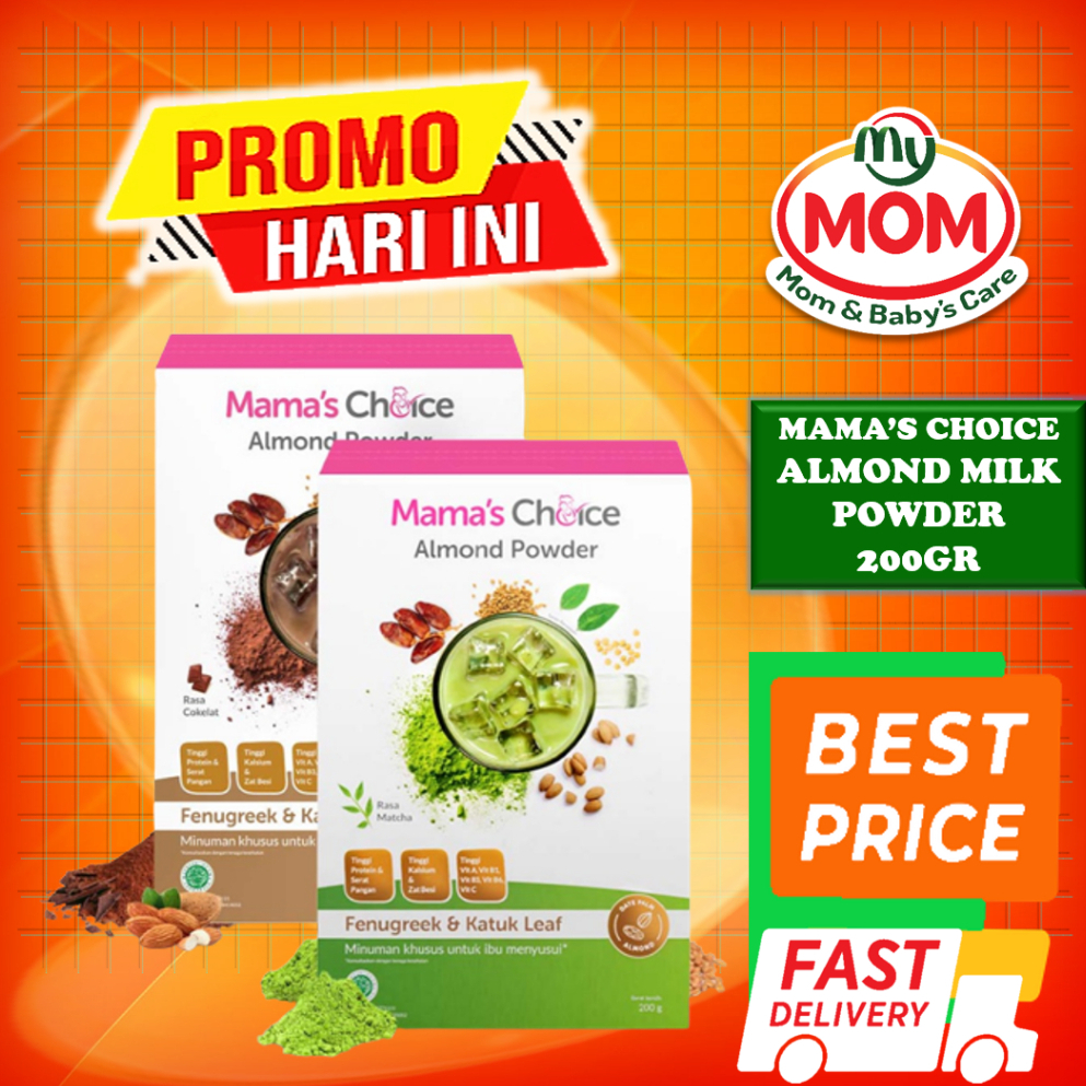 [BPOM] Mama's Choice Almond Milk Powder 200 gr / Mama Choice Susu Almond ASI BOOSTER Coklat Matcha / Mamas Choice Almond Milk Powder / Pelancar ASI Natural / MYMOM