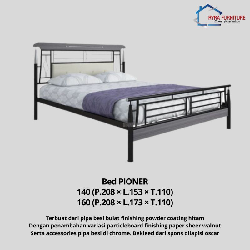 DIVAN BESI MINIMALIS MODERN ELEGAN - BED PIONER - SIANTANO