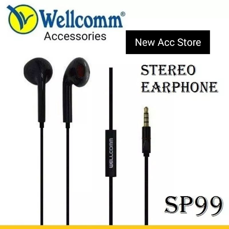 NEW EARPHONE WELCOMM SP99 EARPHONE MEGABASS ORIGINAL WELCOMM