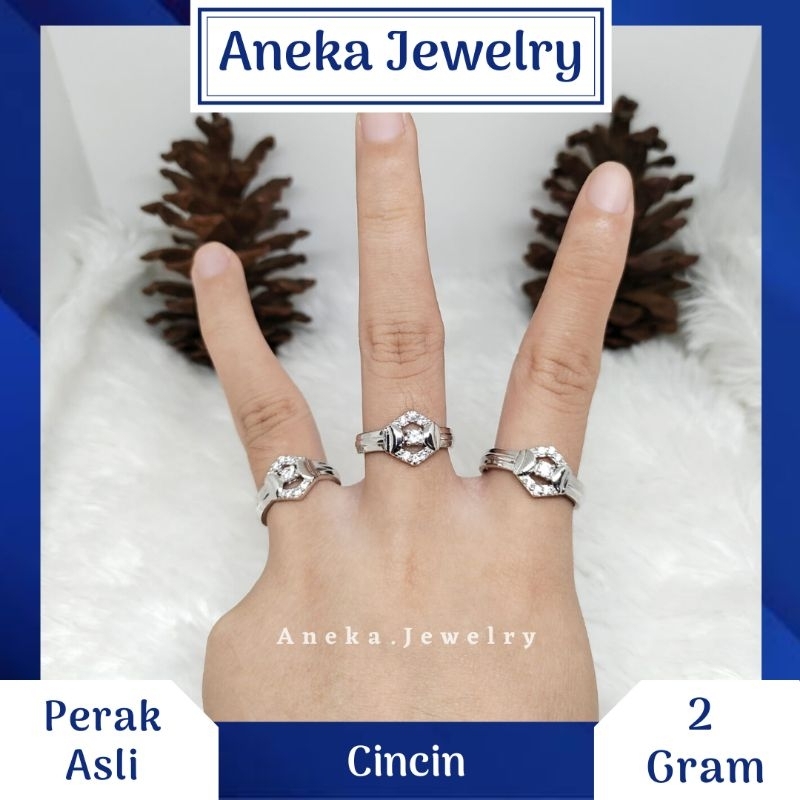 Cincin Mata Tengah Oval Variasi, Perak 925, Sepuh Emas Kuning / Putih