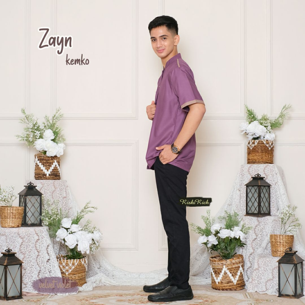 Riskirich Zayn Kemko Kemeja Koko Dewasa Lengan Pendek Bahan Katun Toyobo Super Nyaman