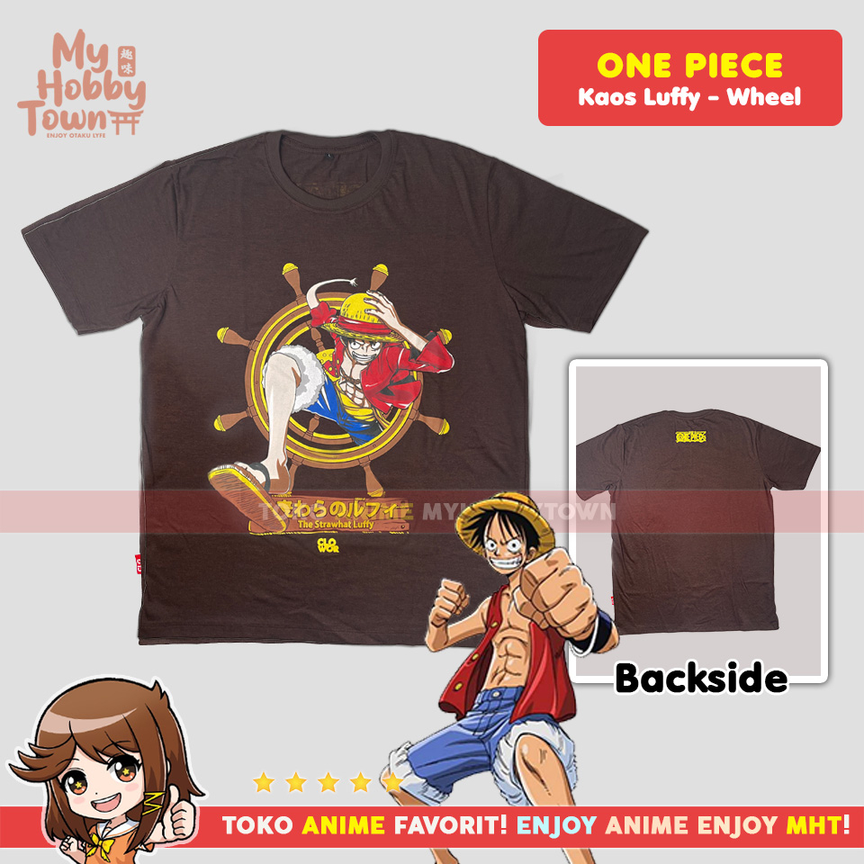 Kaos Tshirt T-shirt Anime One Piece Luffy Wheel