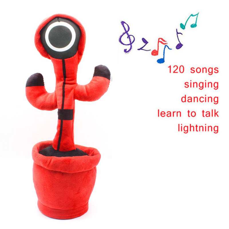 Mainan Anak Boneka Dancing Squid Game Recorder Toy Dancing Cactus Mainan Boneka Anak Kaktus Squid Game Menari Music bisa Rekam Suara hadiah ulang tahun mainan pendidikan awal