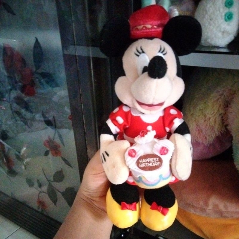 boneka kecil ganci gantungan kunci Disney Mickey Miki Minnie mini mouse ultah bawa kue ulangtahun ha
