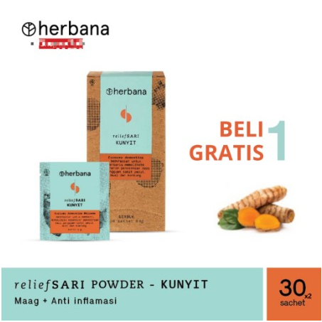 

BUY1GET 1 Herbana Relief Sari Powder Kunyit - Isi 30 Sachet @4g