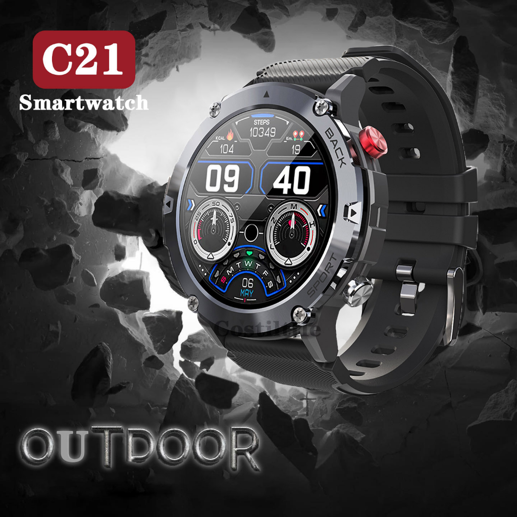 Smartwatch C21 1.32inch Round Screen Anti Air IP68 Jam Tangan Pria Wanita Sport Tracker