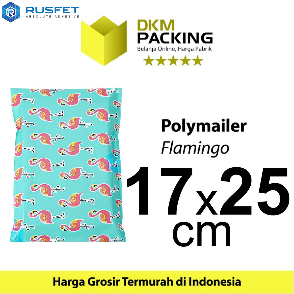 

Amplop Plastik Packing 17x25cm Polimailer RUSFET Polymailer PREMIUM TERMURAH Flamingo / SATUAN