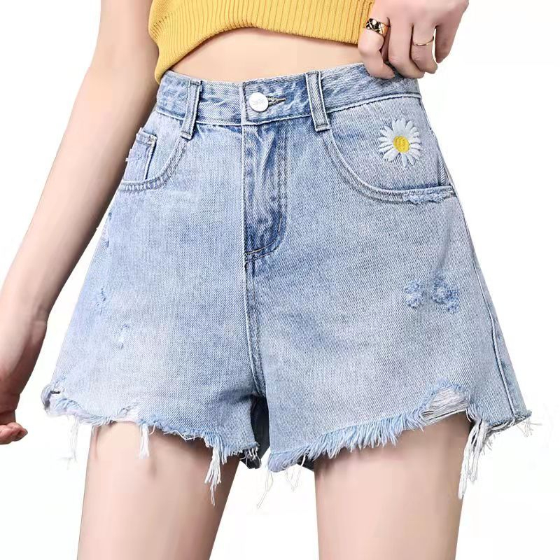 Celana pendek hot pants jeans wanita shorts pants high waist jeans celana korean style murah import 2023