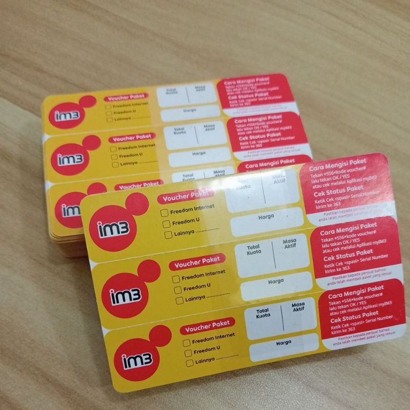Voucher Kosong Indosat IM3 Voucer Data dan Pulsa