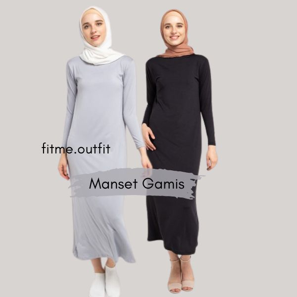 Manset Gamis Panjang Polos Spandek/ Daleman Gamis Lengan Panjang / Inner Gamis Polos / Dress Polos