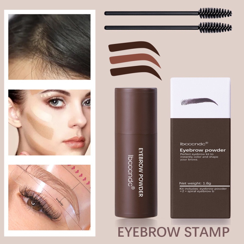 PAKET IBCCCNDC EYEBROW STAMP + TALI CETAKAN ALIS 12 PCS Instan Bedak Alis Eyebrow Powder Eyebrow Stamp Alis Stempel Alis Waterproof dengan 10 Model Cetakan Alis