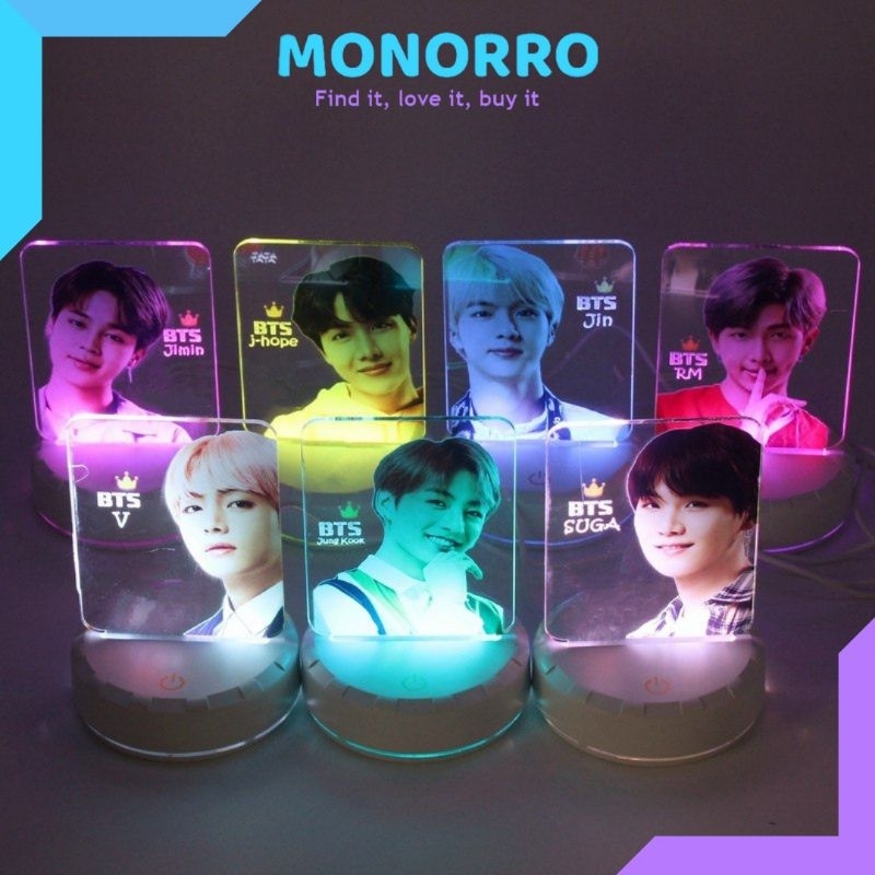 Lampu LED Akrilik BTS Lampu Led BTS Lampu BTS Arcylic Led Lamp Pajangan BTS