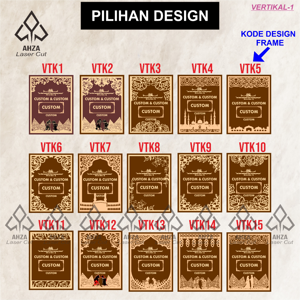 Frame mahar MAHAR PLYWOOD + AKRILIK 30 X 40 CM CUSTOM DESIGN