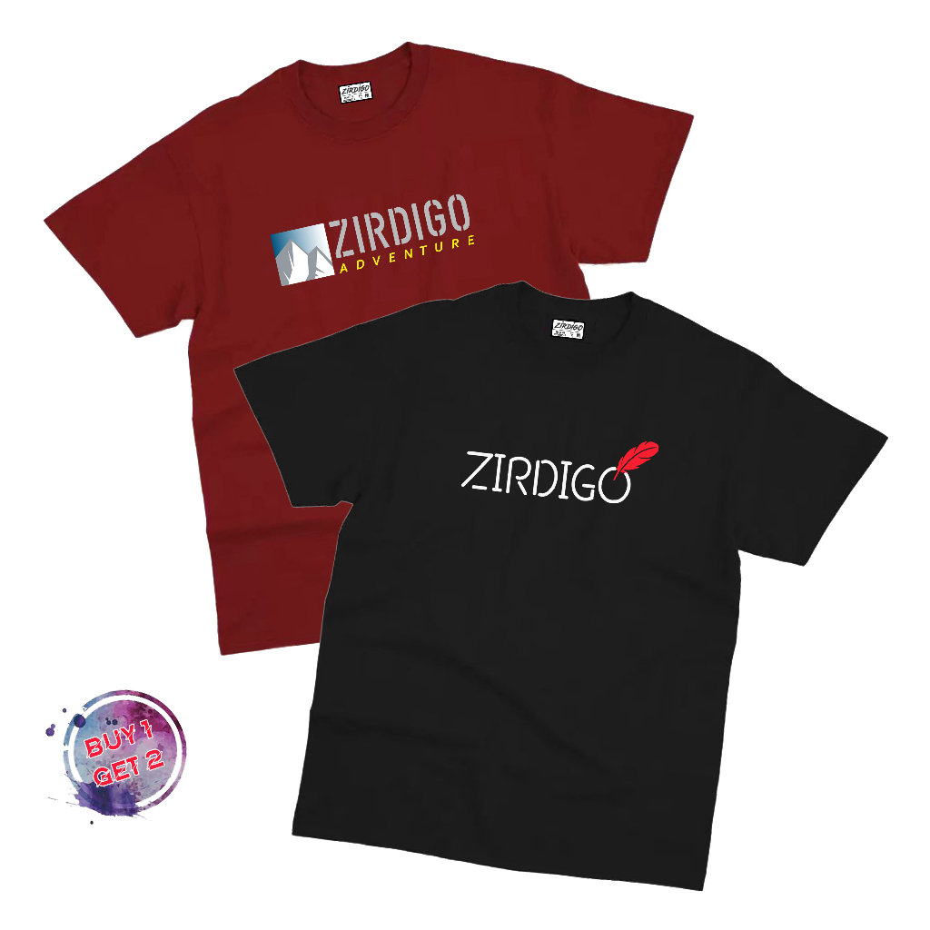 Buy 1 Get 2 Zirdigo Baju Kaos Distro Zirdigo Adventure &amp; Zdg Lengan Pendek