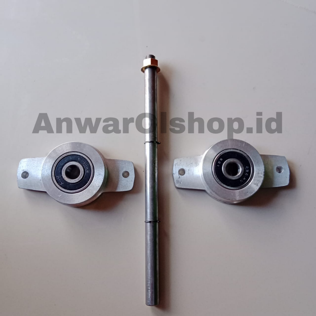 Paket As 12 mm dengan 2 Snapring dan 2 Bearing // As dan Bearing Mesin Harum Manis // As 12 mm Mesin