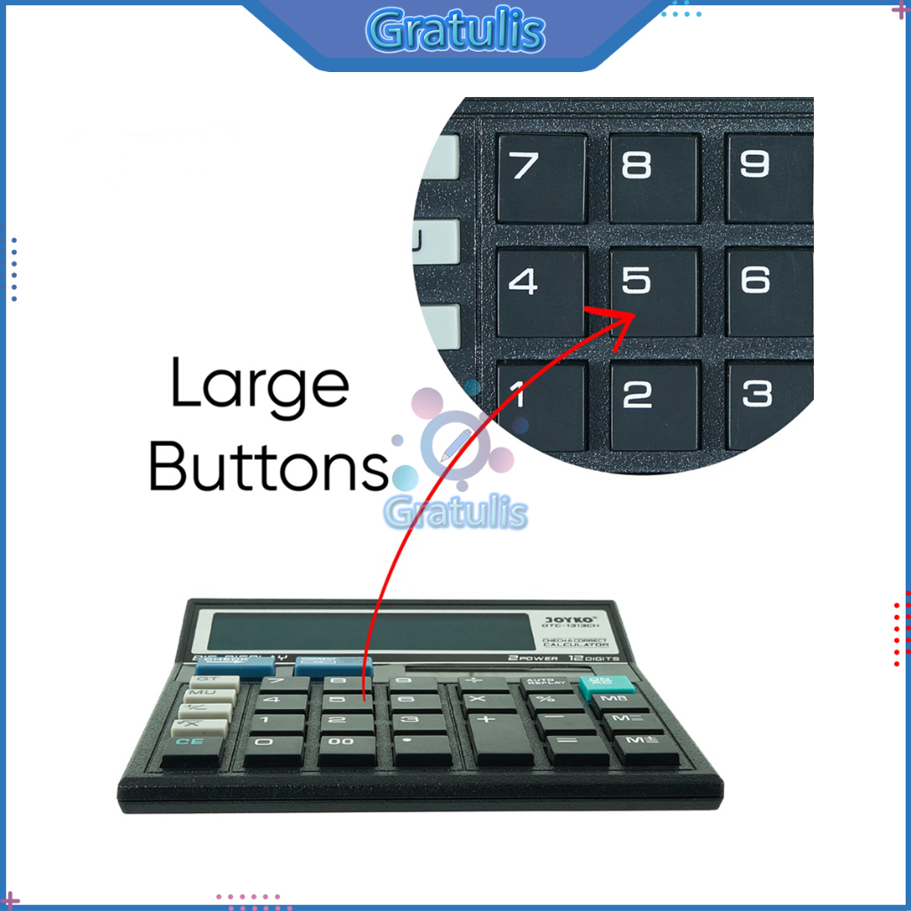 

KALKULATOR 12 DIGIT JOYKO [DTC-1313CH] CHECK CORRECT / CALCULATOR OFFICE / KANTOR / MENGHITUNG JUALAN