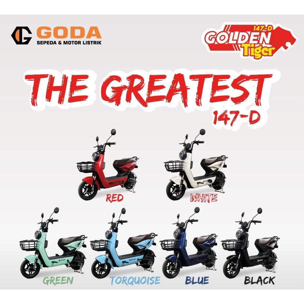 SEPADA MOTOR LISTRIK GODA GOLDEN TIGER 147 D READY MAKASSAR PROMO