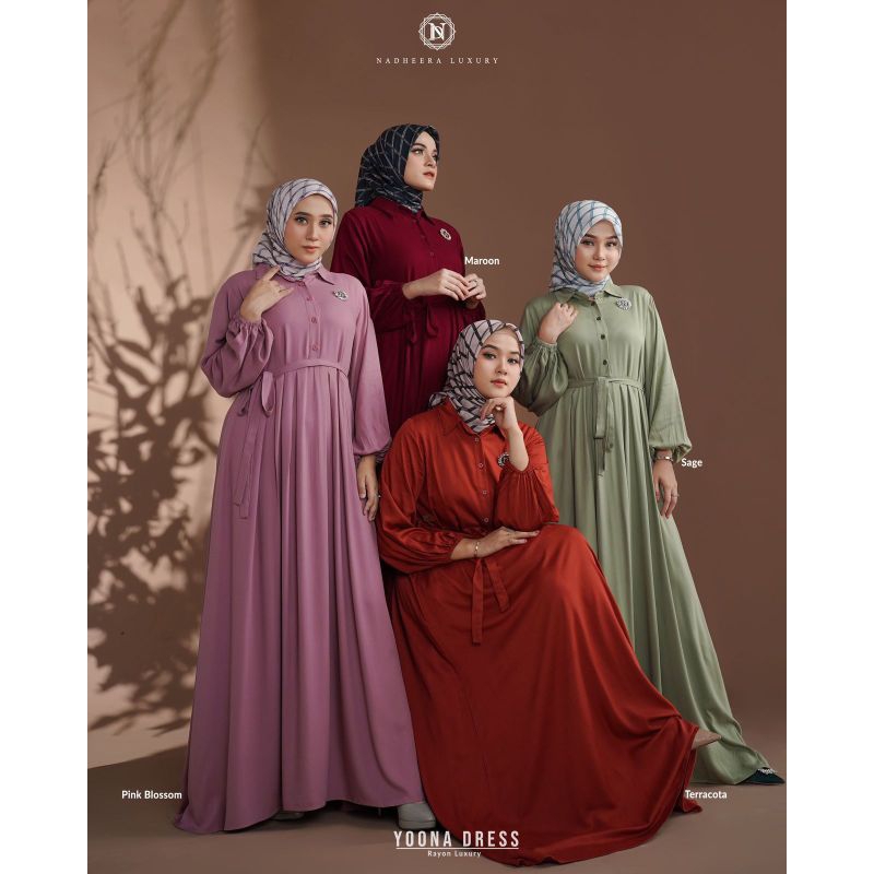 Yoona Dress Nadheera Luxury Gamis Rayon Premium Polos