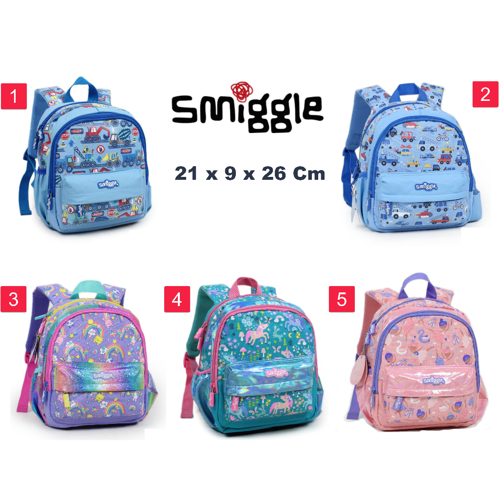 Ransel Tas Backpack Smiggle Playgroup Unicorn Car Racing Mermaid Toddler cowok cewek