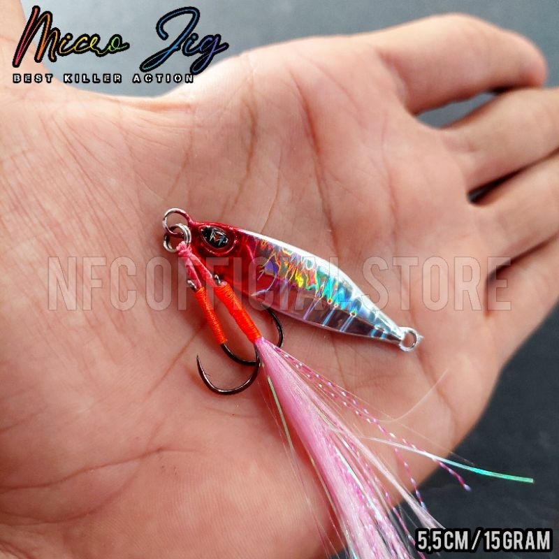 Micro Jig SIAP PAKAI 5,5 cm 15 gram dengan Double Assist Hook