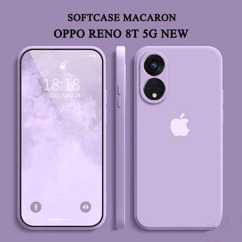 [UV01] Softcase Macaron Motif Logo For OPPO RENO 8T 4G RENO 8T 5G Terbaru - Softcase Pelindung Kamer