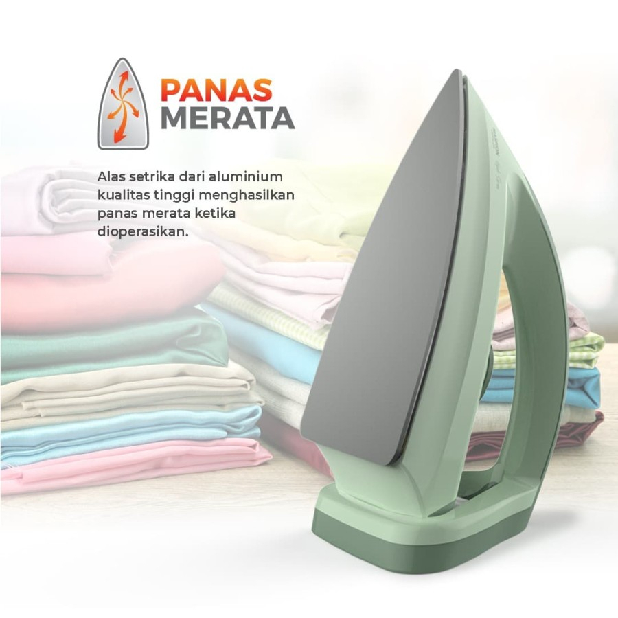 Setrika Maspion HA 365 Hijab Ceramic Coating Gosokan Dry Iron HA-365 Hijab Series Hijau Pink Biru Ungu HA365 Low Watt