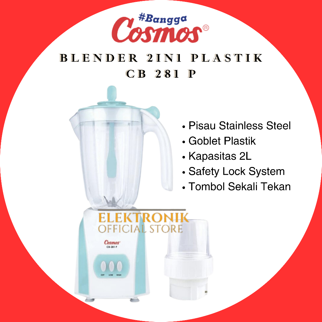 COSMOS BLENDER 2IN1 CB 281P BLENDER 2L/CB281P/CB281 P/CB 281P/CB 281 P/CB-281P/CB-281 P/ BLENDER PLA