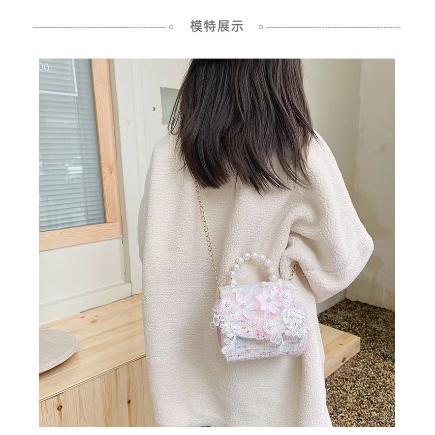 Tas Anak anak Baru Mutiara Tas Kelinci Mini Bunga Lucu Tas Gaya Korea Satu Bahu Messenger Tas Tangan