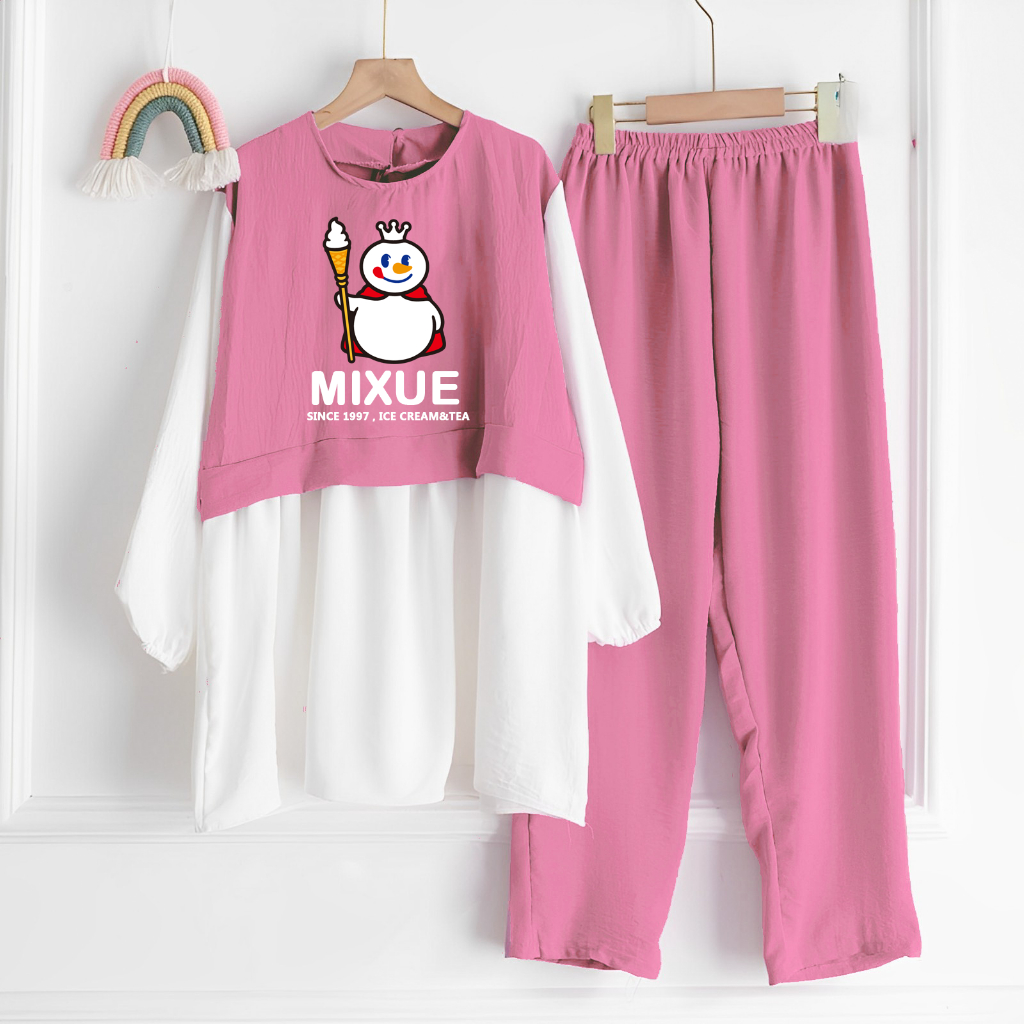 [ READY STOCK SIAP KIRIM ] MIXUE SET KIDS CRINKLE AIRFLOW SETELAN ANAK PEREMPUAN KEKINIAN VIRAL HITS MORLIN SET KIDS SETELAN AMELIA KIDS USIA 3 SAMPAI 15 TAHUN SIZE M L XL XXL XXXL