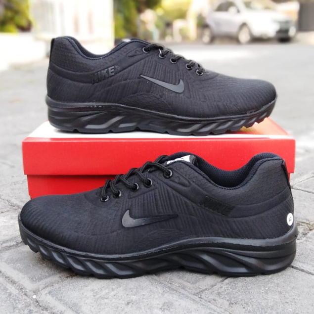 SEPATU SEKOLAH HITAM POLOS PRIA WANITA SNEAKERS PABRIKAN - SEPATU KASUAL HITAM - SEPATU KERJA HITAM 