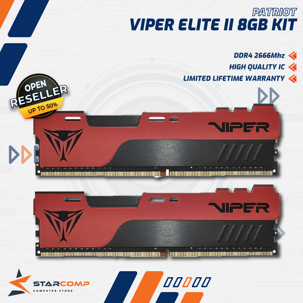 Patriot Viper Elite II 8GB Kit (2x4) 2666Mhz PVE248G266C6K RAM PC